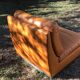 Chauffeuse Jacques Charpentier design vintage en cuir