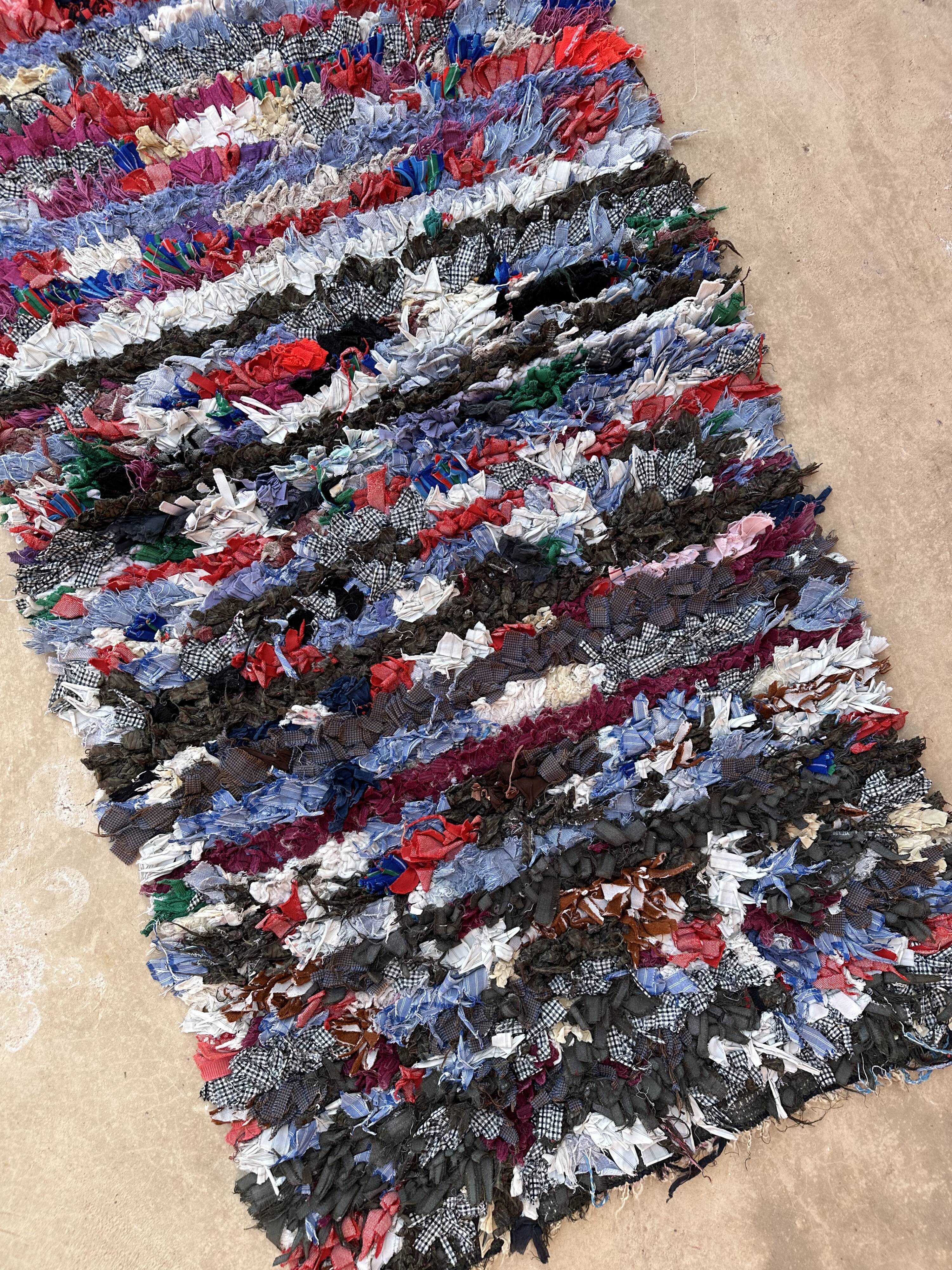 Moroccan carpet boucherouite colored - 75 x 152 cm
