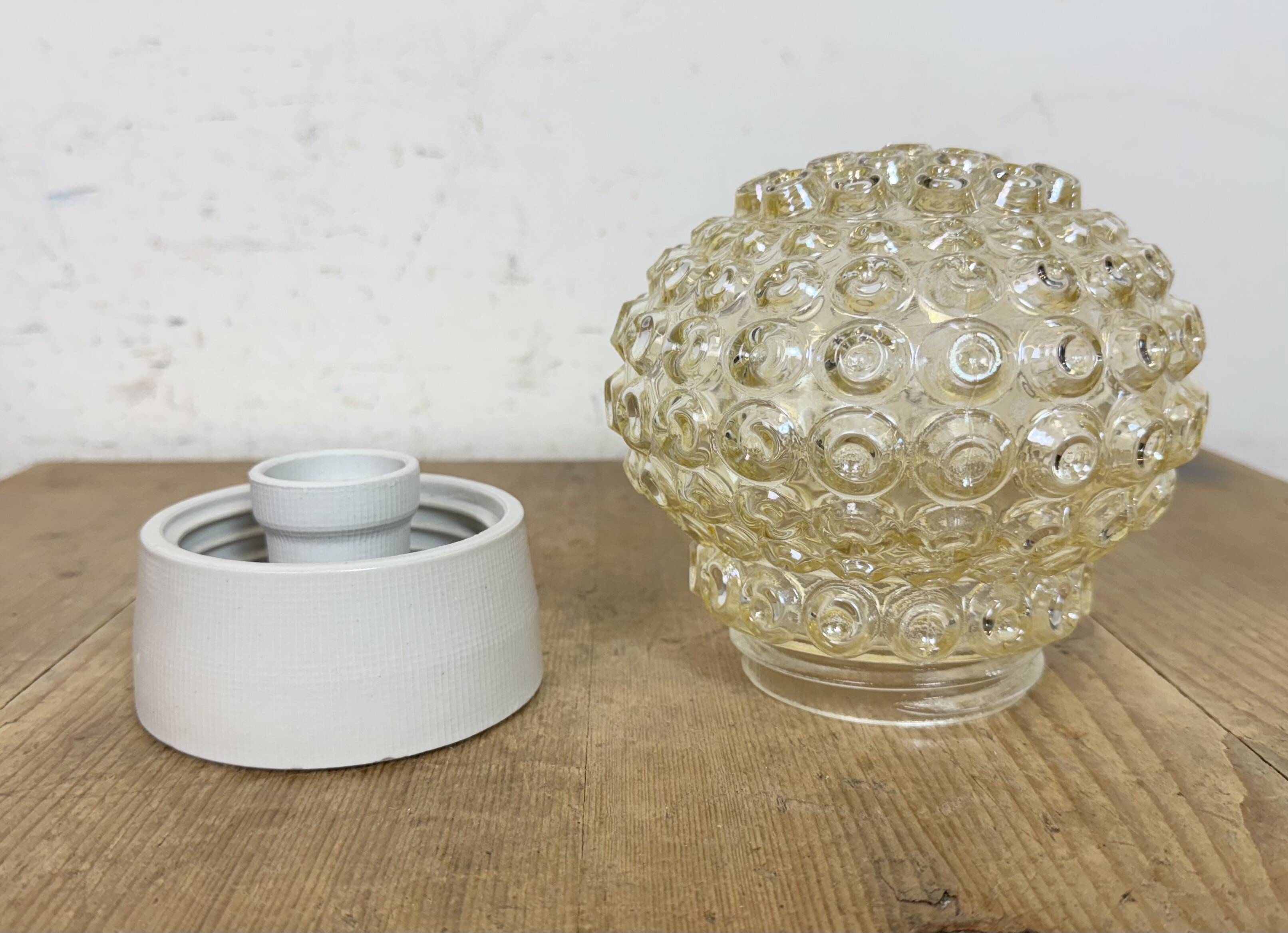 Vintage White Porcelain Ceiling Light, 1970s