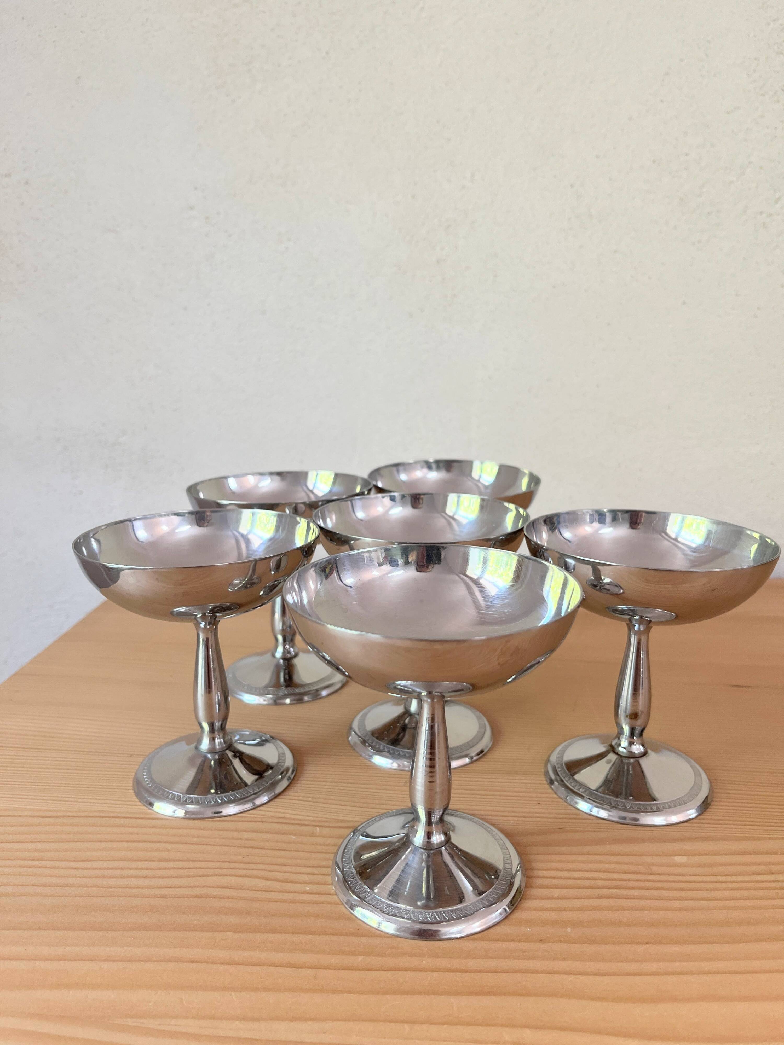 6 coupes à glace en inox