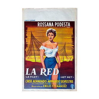 Affiche belge "Le filet (la red) Rossana Podesta, Emilio Fernandez 1953