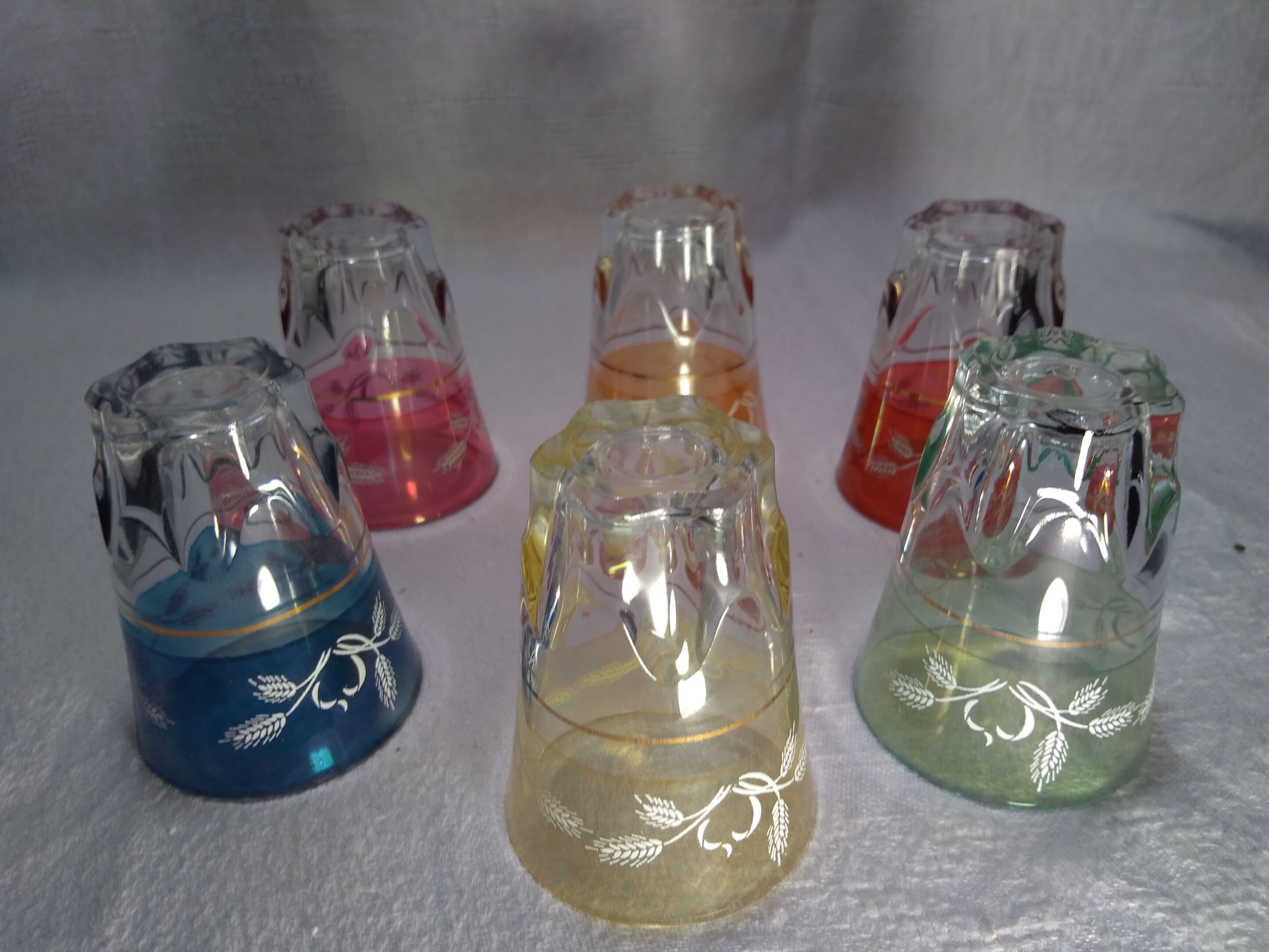 6 vintage liqueur glasses 50