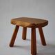 Set of two vintage handcrafted stools, Atelier André Smalle, Belgium.