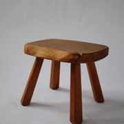 Set of two vintage handcrafted stools, Atelier André Smalle, Belgium.