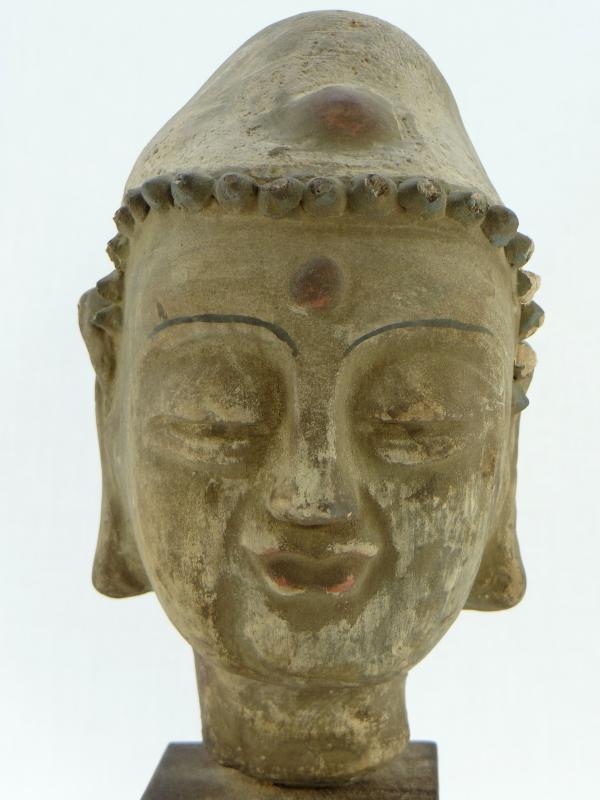 Buddha Head In Cooked Earth, Early 20th Century