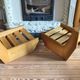 Vintage pair of pine armchairs by René Martin, cabinetmaker Perriand, 1950s.