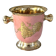 Enamel Ice Bucket – Vintage French Pink Gilt Grapevine Champagne Coole