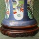 Lamp base, Chinese porcelain, Kangxi style, late 19th century.