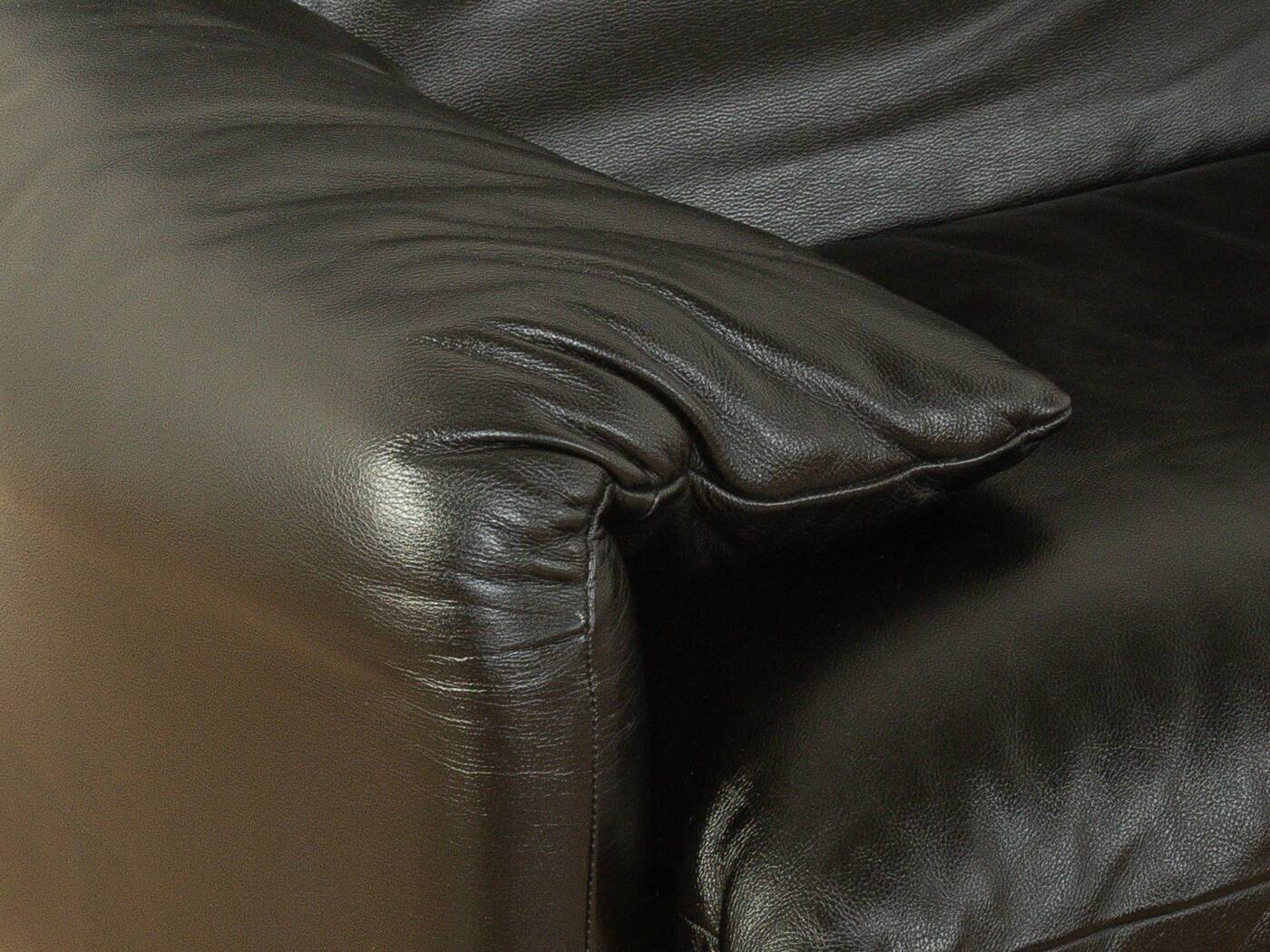 Canapé Maralunga de Vico Magistretti pour Cassina, années 1970, cuir noir d'origine