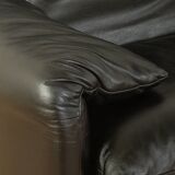 Canapé Maralunga de Vico Magistretti pour Cassina, années 1970, cuir noir d'origine