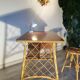 Louis Sognot desk and his stool, in rattan, 1960