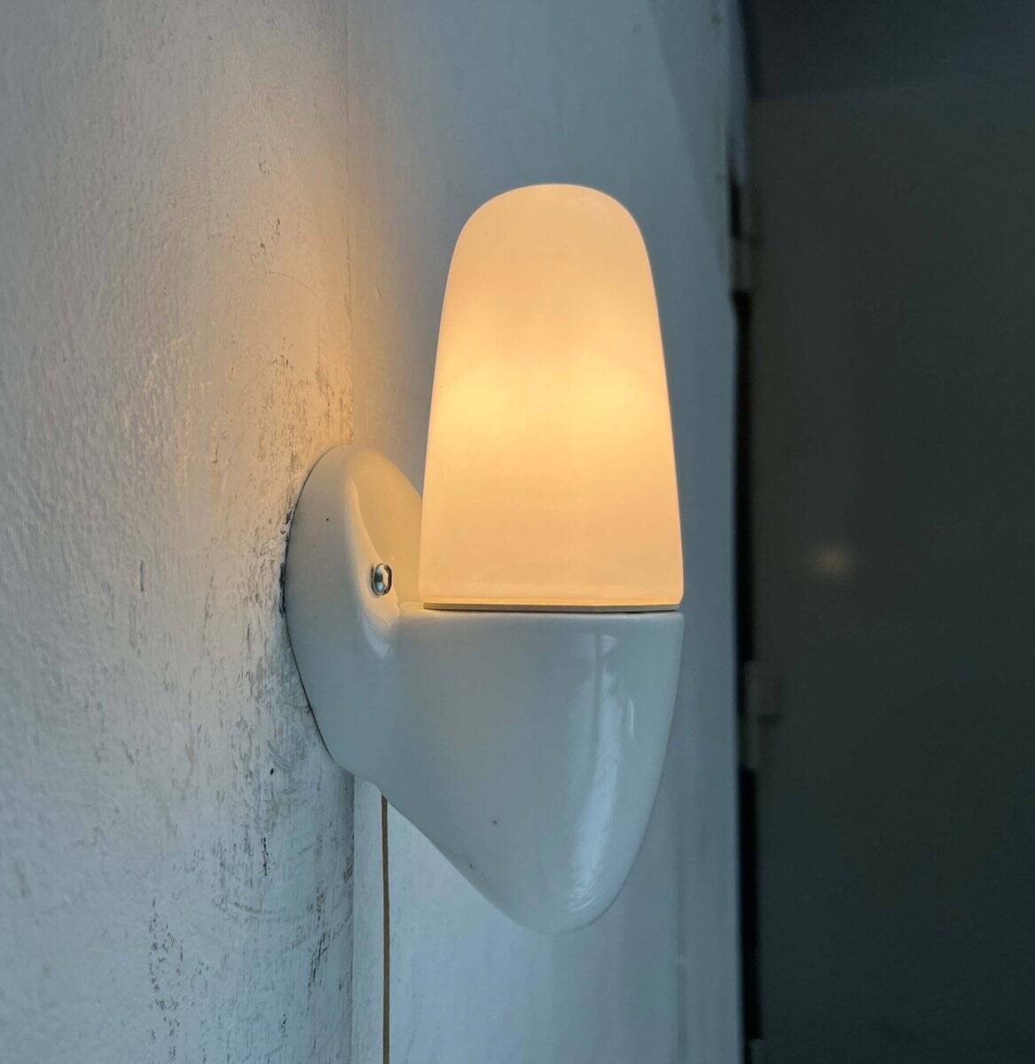Mid-Century Modern German Ceramic 6065 Sconce by Wilhelm Wagenfeld for Lindner, 1950s