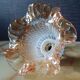 Paire d'appliques tulipe en verre de Murano orange col de cygne en laiton - Parfait état