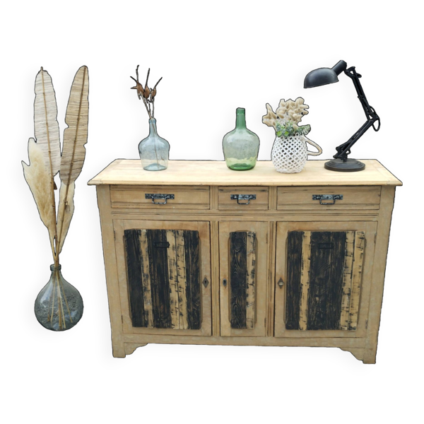 Buffet Bois 3 portes / Meuble Esprit Atelier