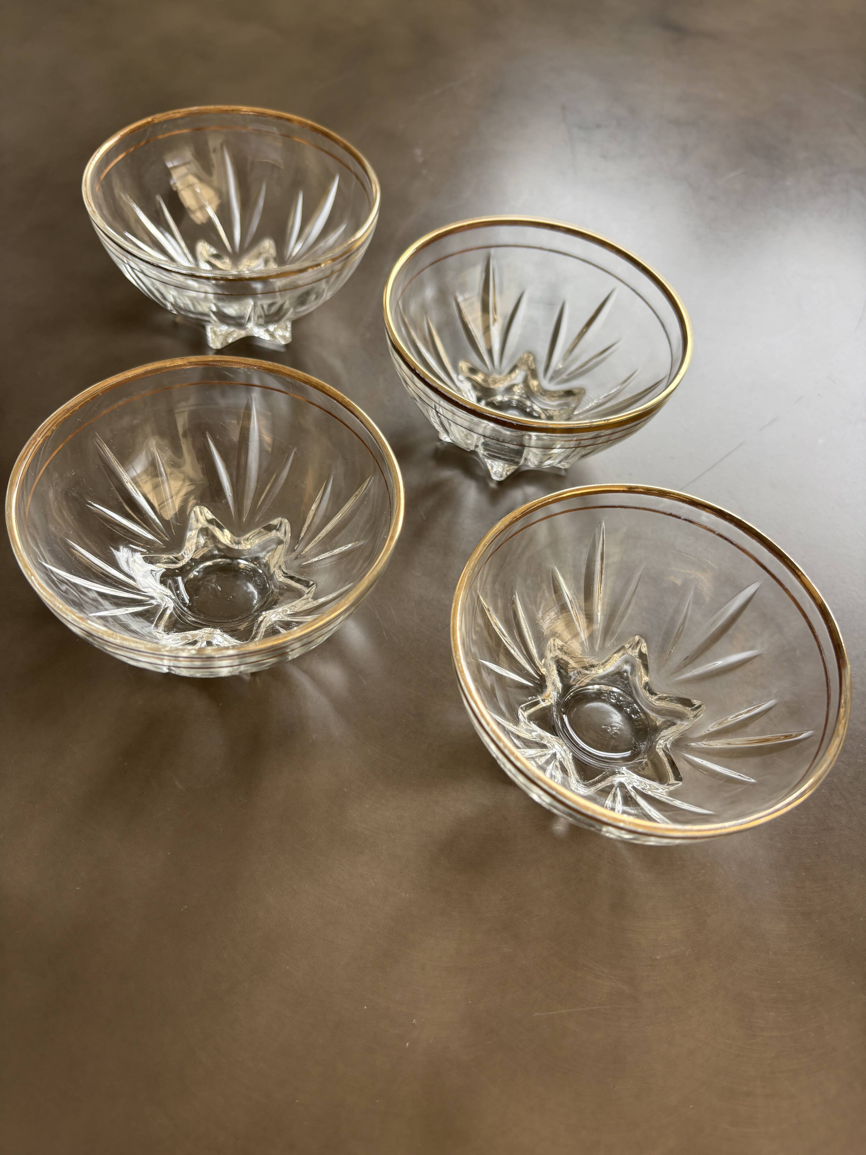 4 vintage champagne glasses