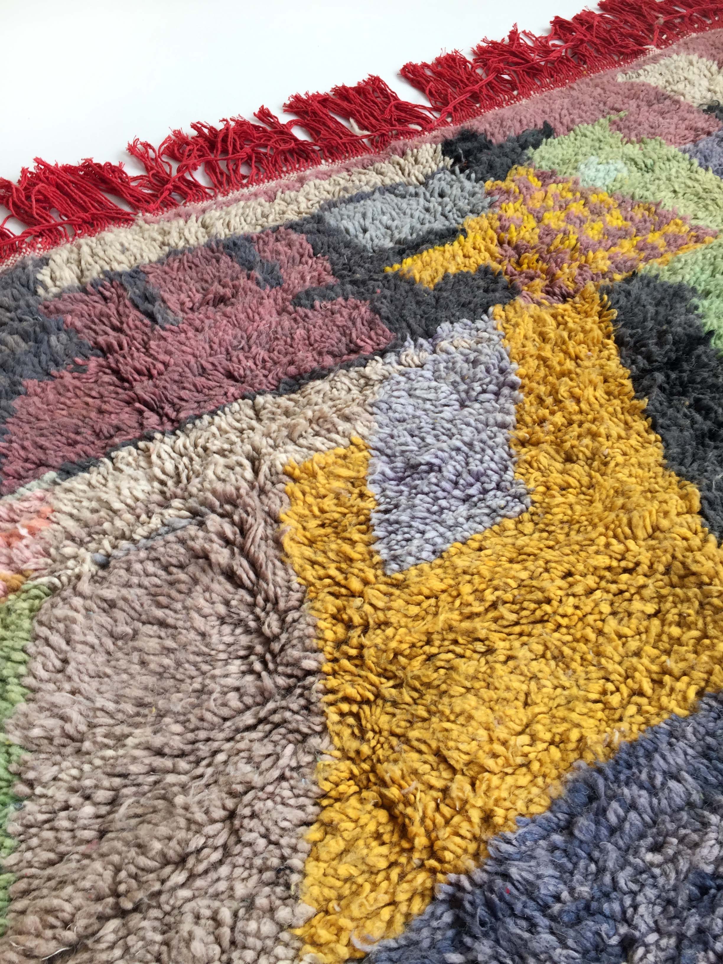 Moroccan Berber carpet Boujaad with colorful patterns 250x152cm