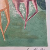 Wolf Reuther Lithograph Signed 160/300 The Horse Race, 40 x 50 cm