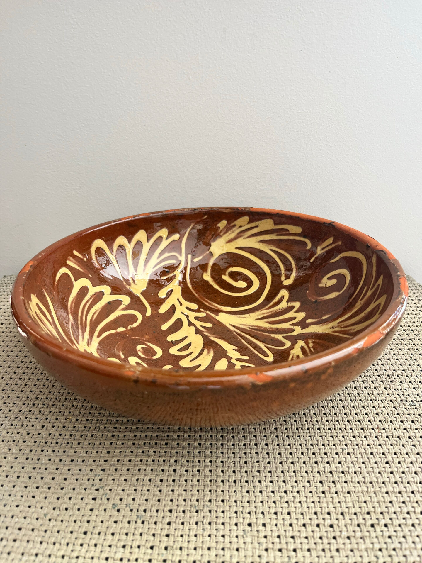 Glazed terracotta salad bowl