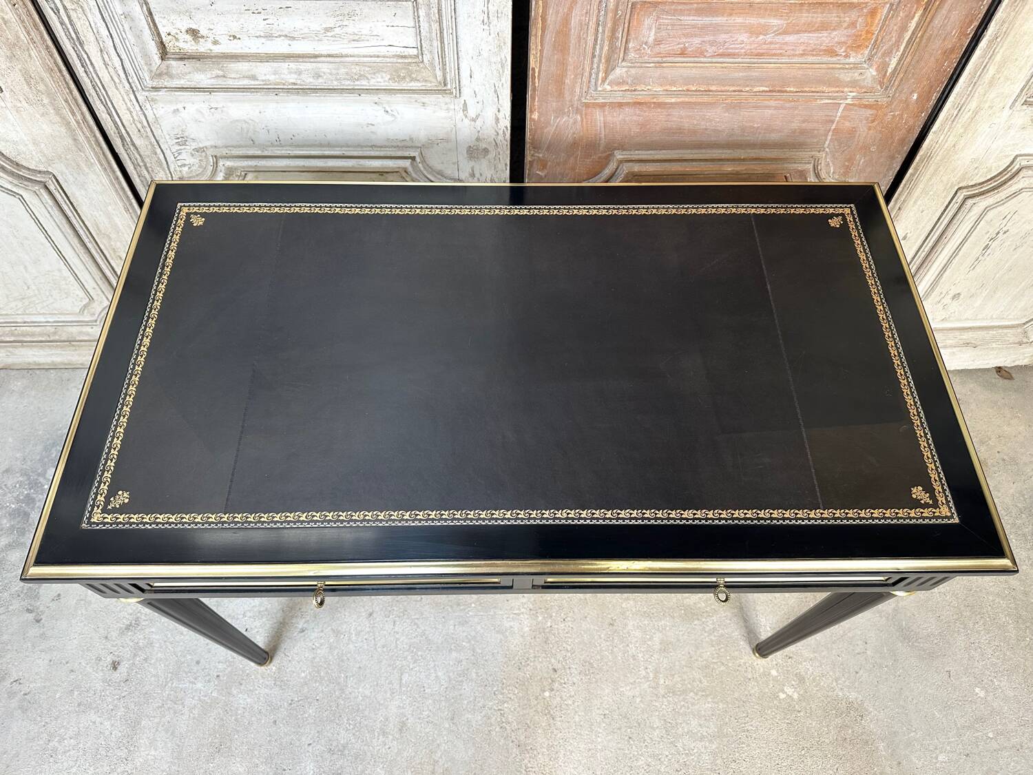 Small black Louis XVI style desk