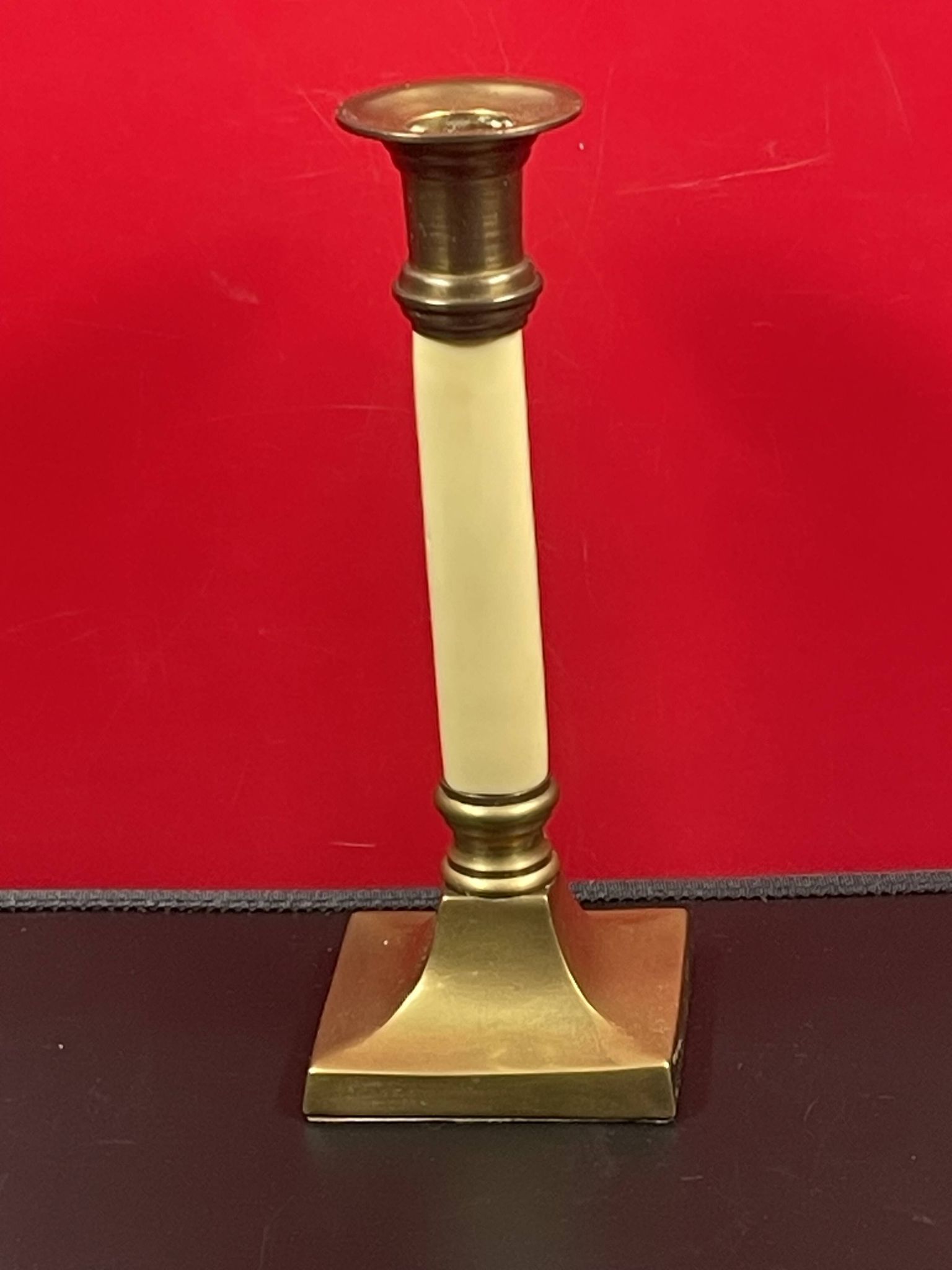 Old gold brass candle holder 20 cm