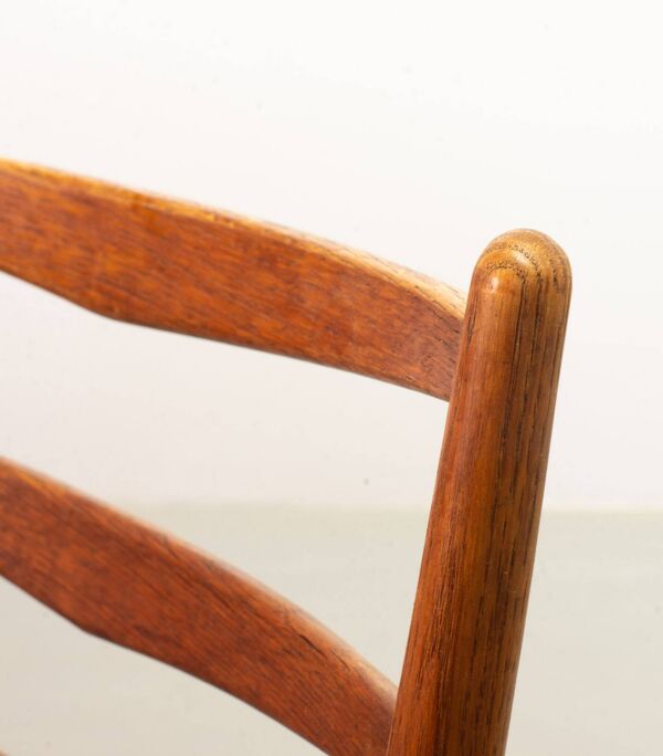Fauteuils échelle en bois et tissu bouclé caramel Cees Braakman Dutch Design