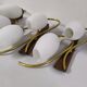 Lot de 3 applique mural tulipe opaline blanche laiton