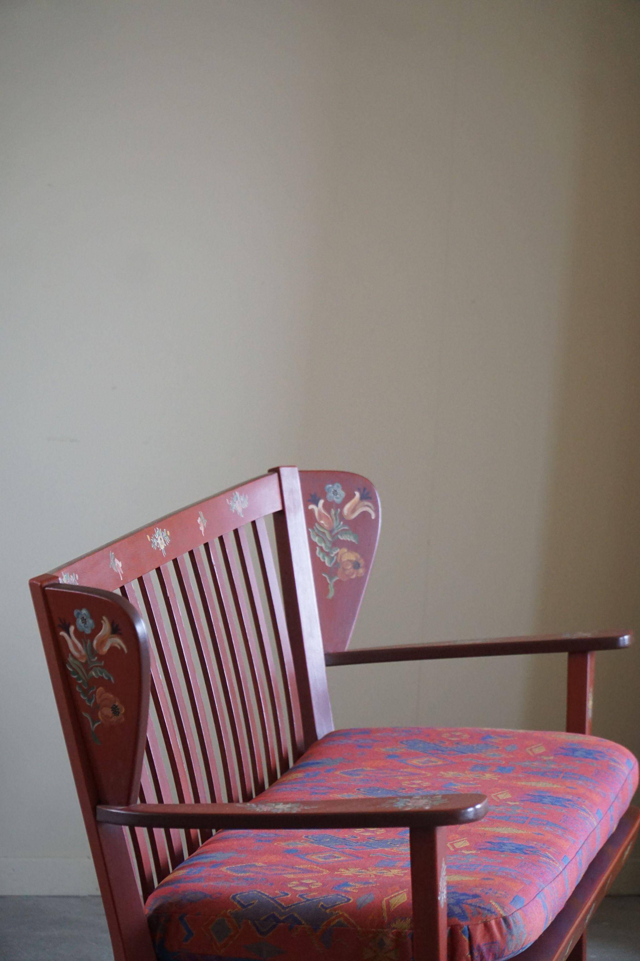 Fritz Hansen, "Canada" Model, 3-Seater Sofa painted Almue, Danish Modern, 1939