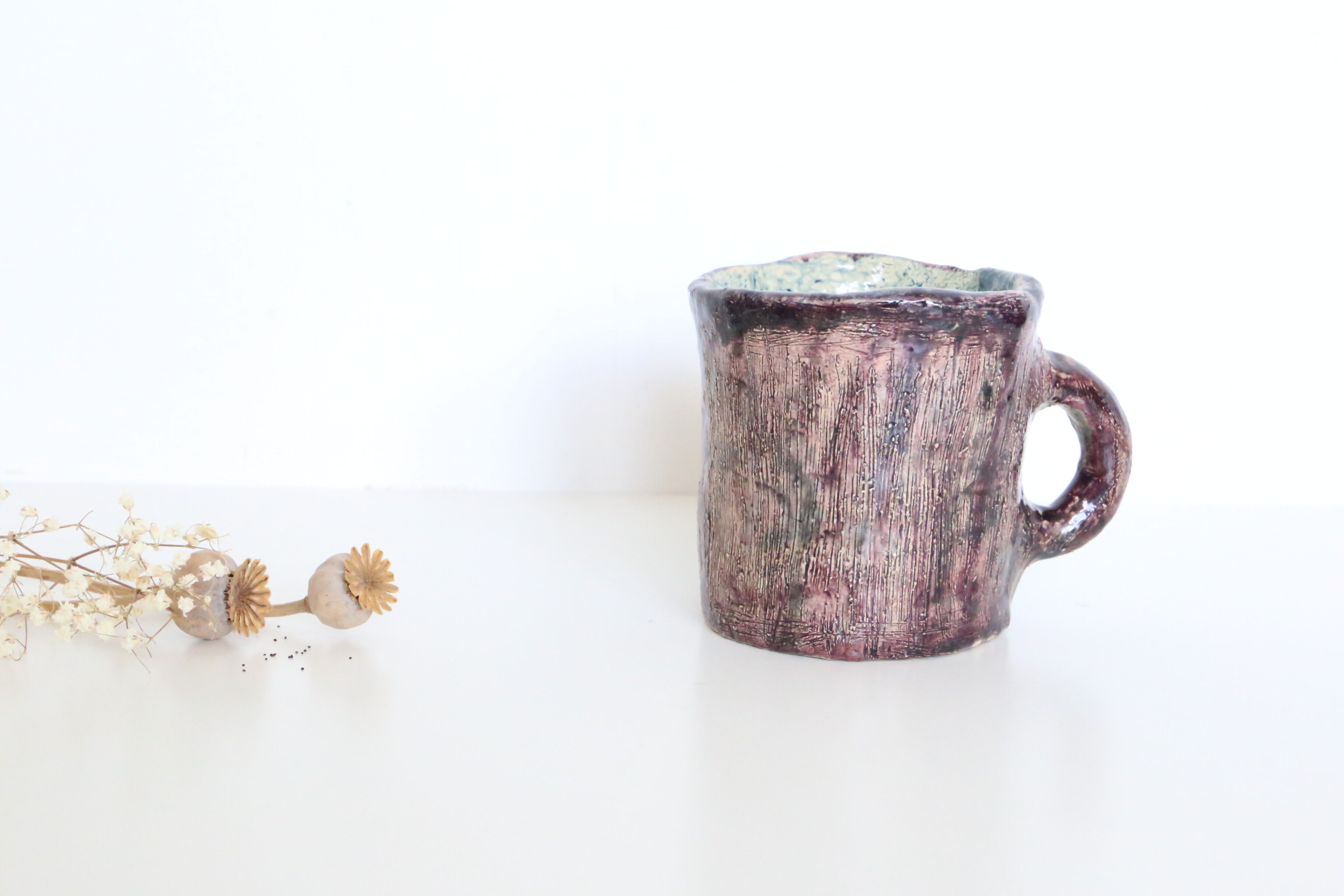 Pottery mug, handmade, vintage