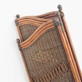 Vintage cane or rattan and wicker room divider. France, 1980s-90s