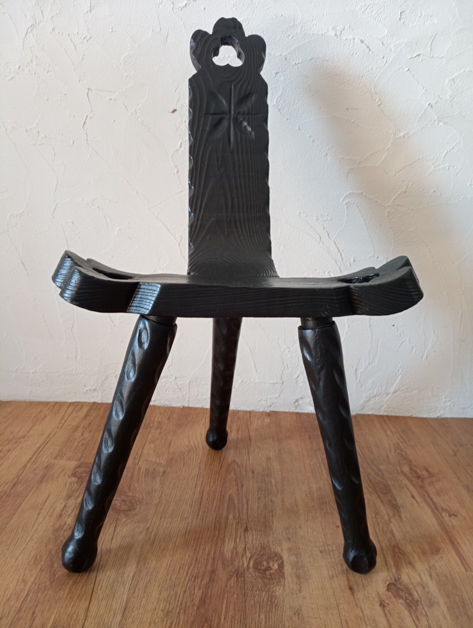 Brutalist tripod chair arts and crafts