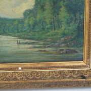 Huile sur panneau encadrée Paysage école française 19ème