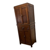 Vintage mid-height low cabinet/shelf with art deco details