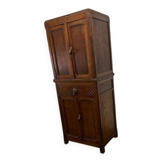 Meuble bas vintage mi-hauteur / étagère avec détails art déco