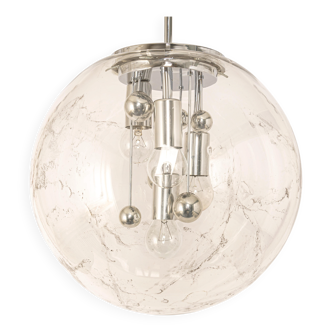Large Sputnik ball pendant by Doria, Germany, 1970s.