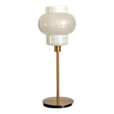 Vintage table lamp with a globe, white and gold