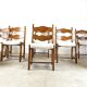Vintage brutalist dining chairs, set of 8 - 1960s