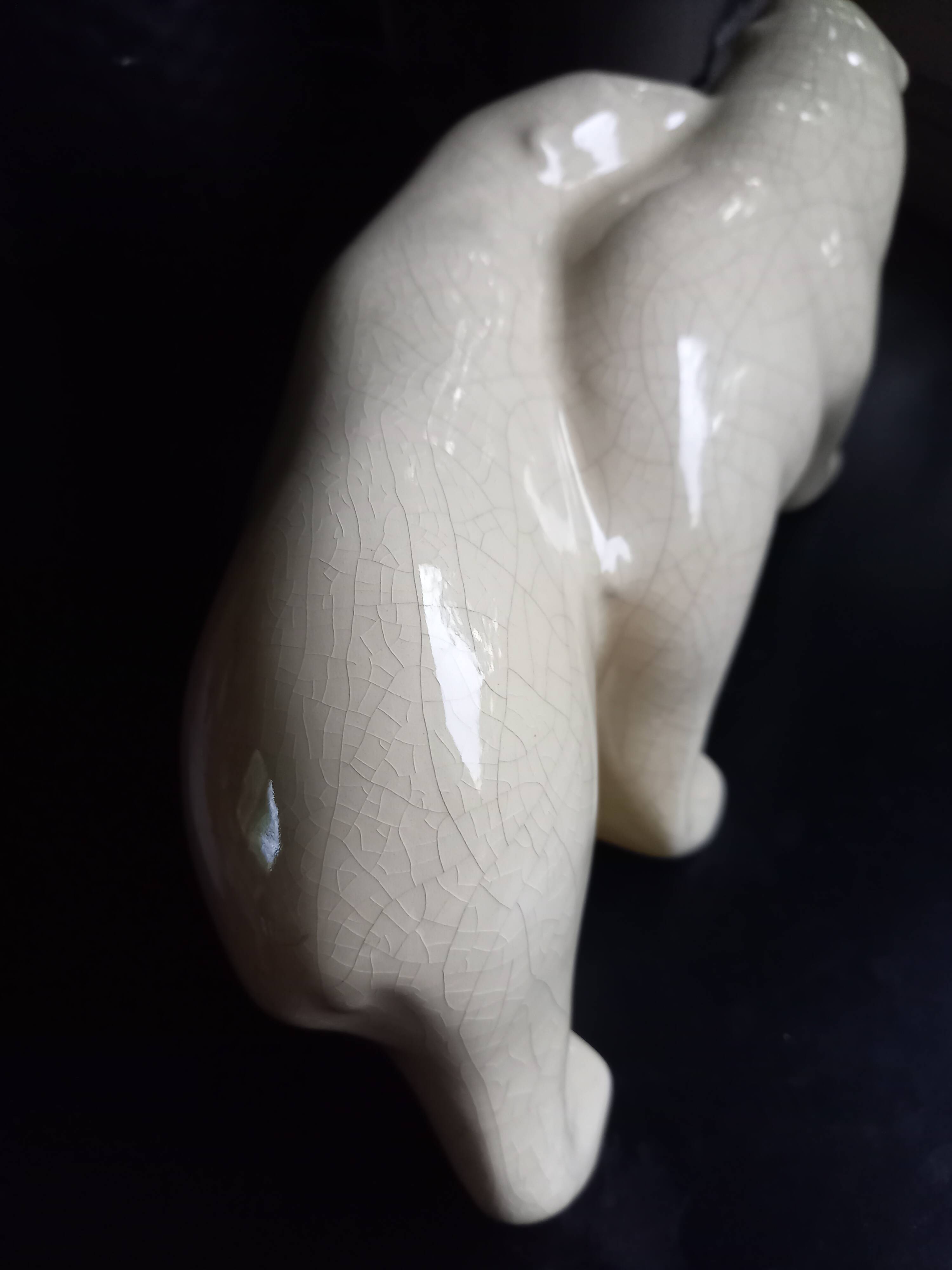 Polar Bears in Art Deco glazed ceramic by Le Dauphin