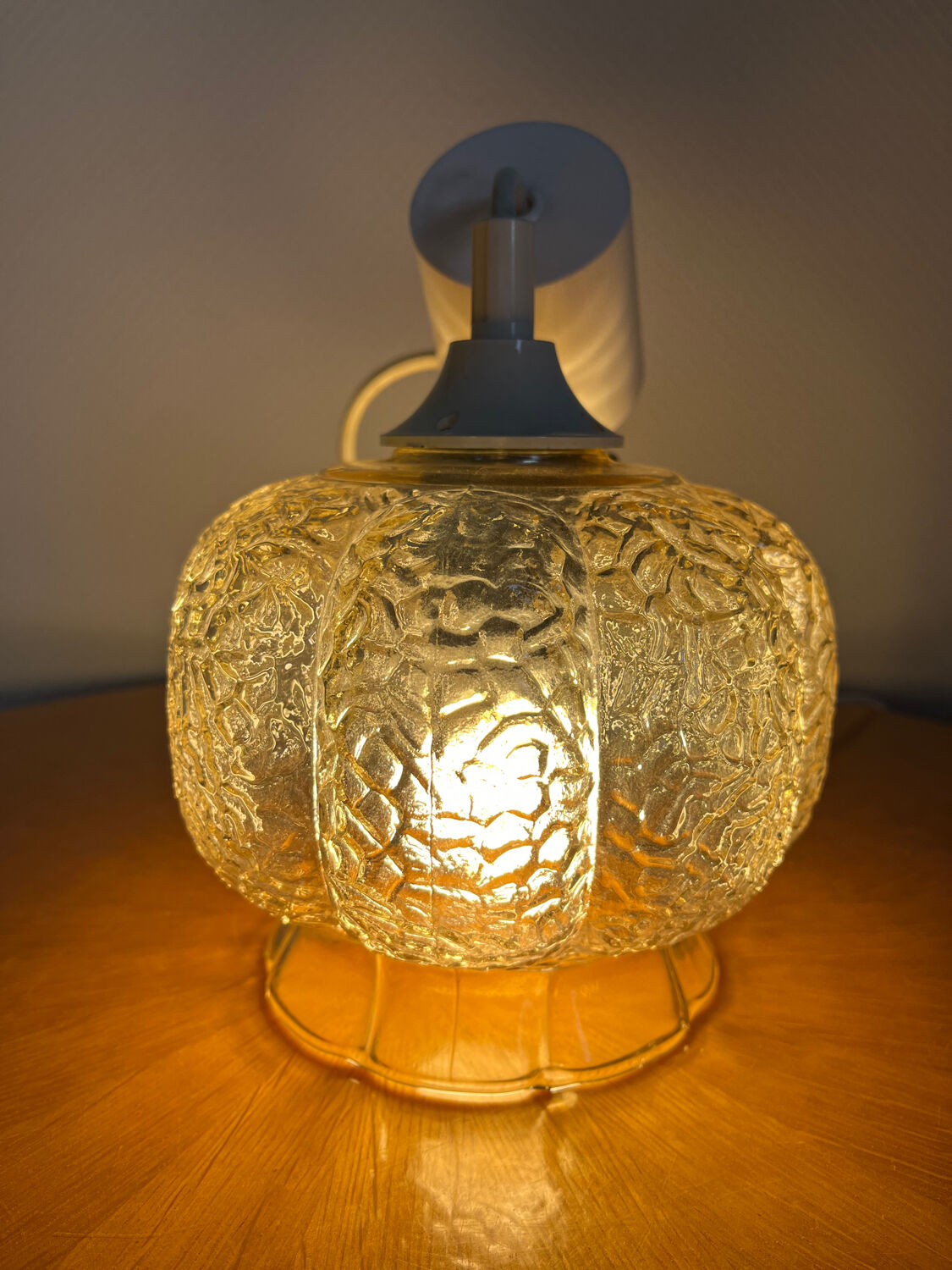 Vintage glass pendant lamp 1960