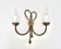 Golden wall lamp with two arms, decorated with a twisted rope bow, 1950s.