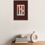 Framed abstract collage on paper signed eawy.
