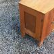 Pair of vintage bedside tables in blond and gilded oak from the 50s