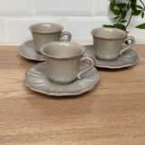 Set of 3 cups and subcups