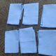 6 large vintage blue dyed damask cotton napkins