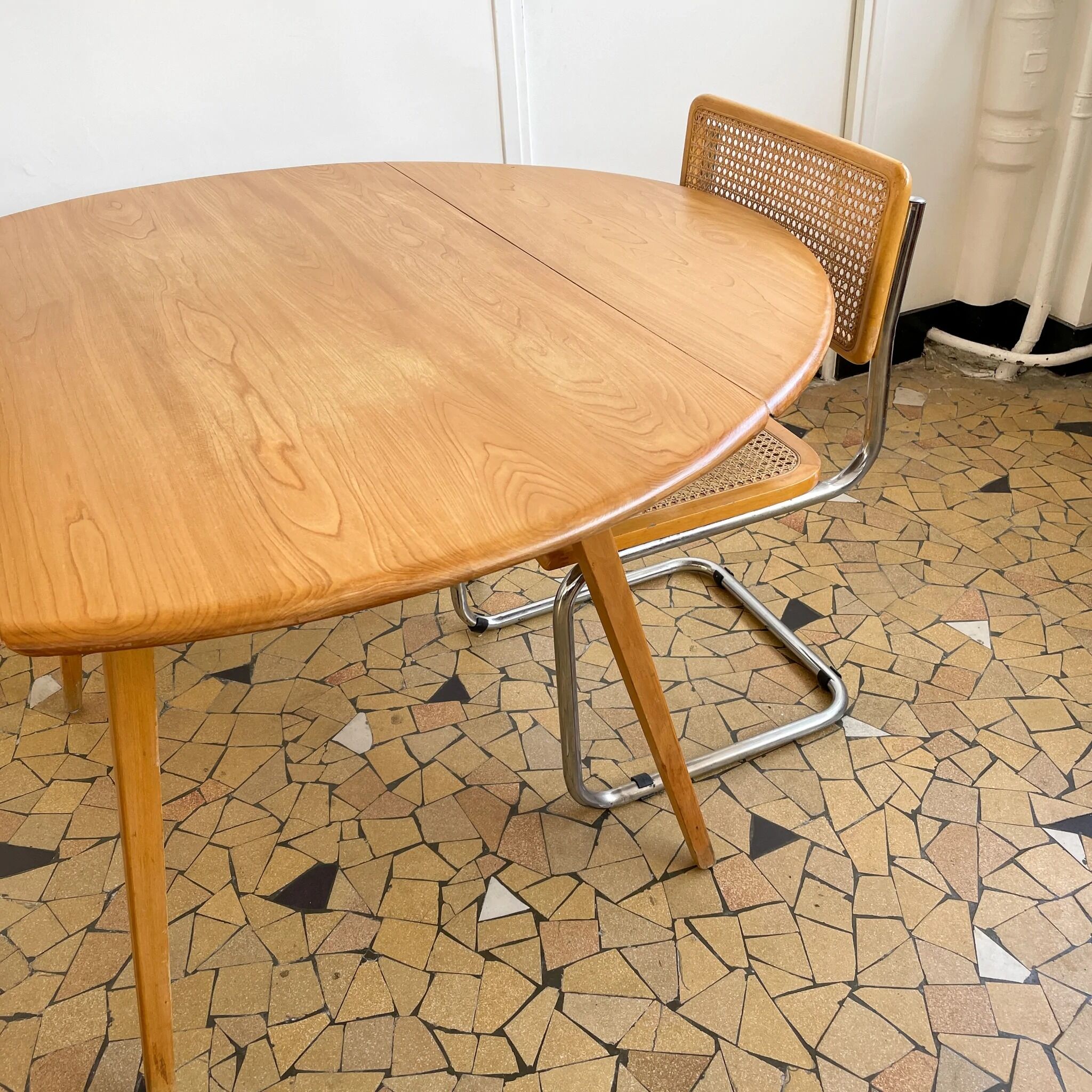 Round Ercol table with flaps