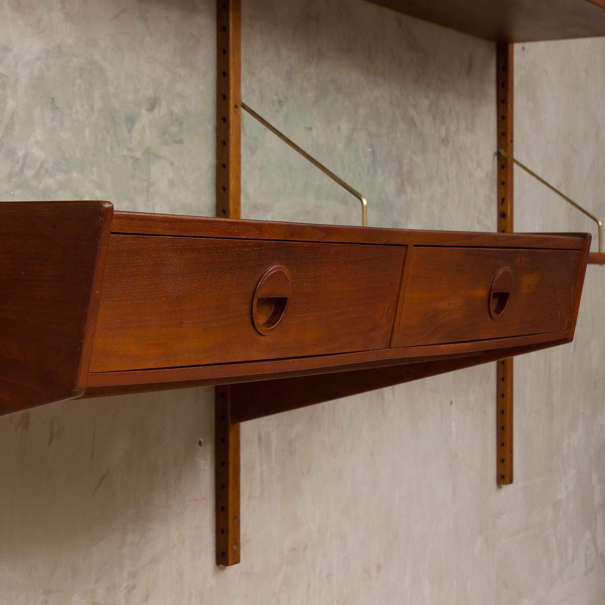 Hansen and Guldborg teak wall unit with a desk