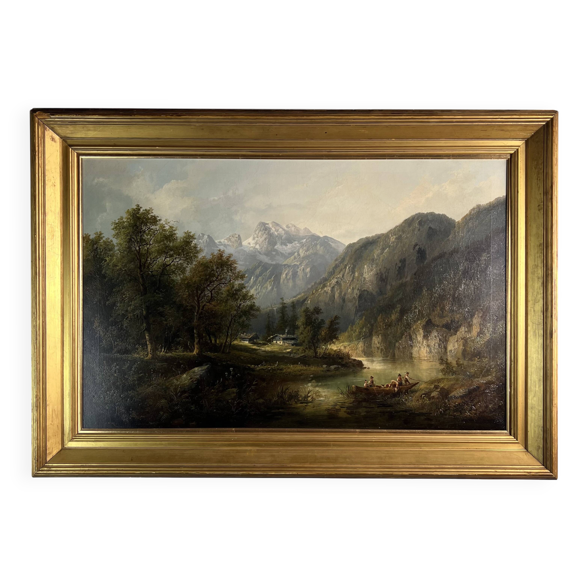 Mountain landscape, Tyrol Eduard Boehm 19th century oil on canvas
