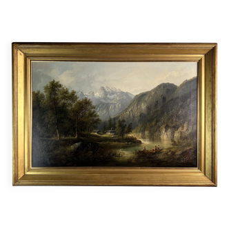 Mountain landscape, Tyrol Eduard Boehm 19th century oil on canvas