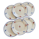 Assiettes plates vintage Digoin Sarreguemines modèle Mary-Lou