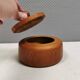 Very beautiful tobacco jar in teak wood with lid of stick-glued teak wood.