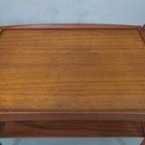 Danish teak bar cart with tray by Poul Hundevad, 1960s